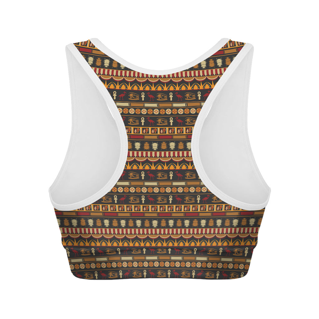 Ornament Egyptian Pattern Print Women's Sports Bra