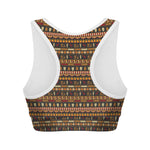 Ornament Egyptian Pattern Print Women's Sports Bra