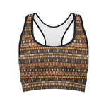 Ornament Egyptian Pattern Print Women's Sports Bra