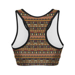 Ornament Egyptian Pattern Print Women's Sports Bra