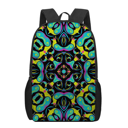 Ornament Psychedelic Trippy Print 17 Inch Backpack