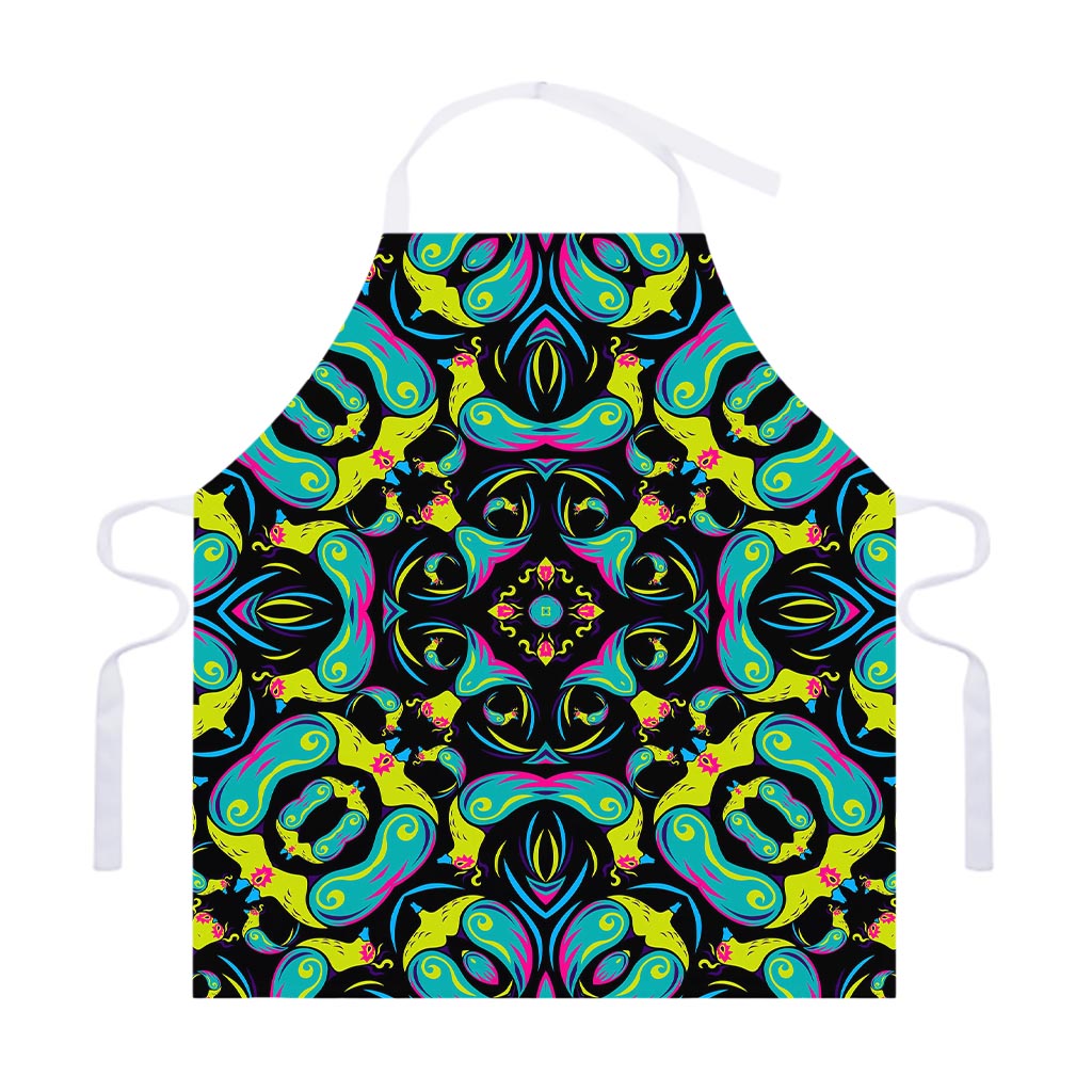 Ornament Psychedelic Trippy Print Adjustable Apron