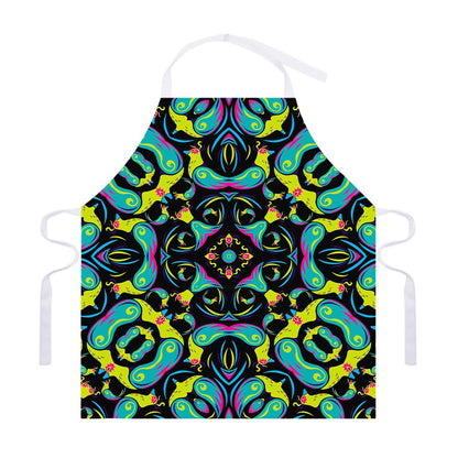 Ornament Psychedelic Trippy Print Adjustable Apron
