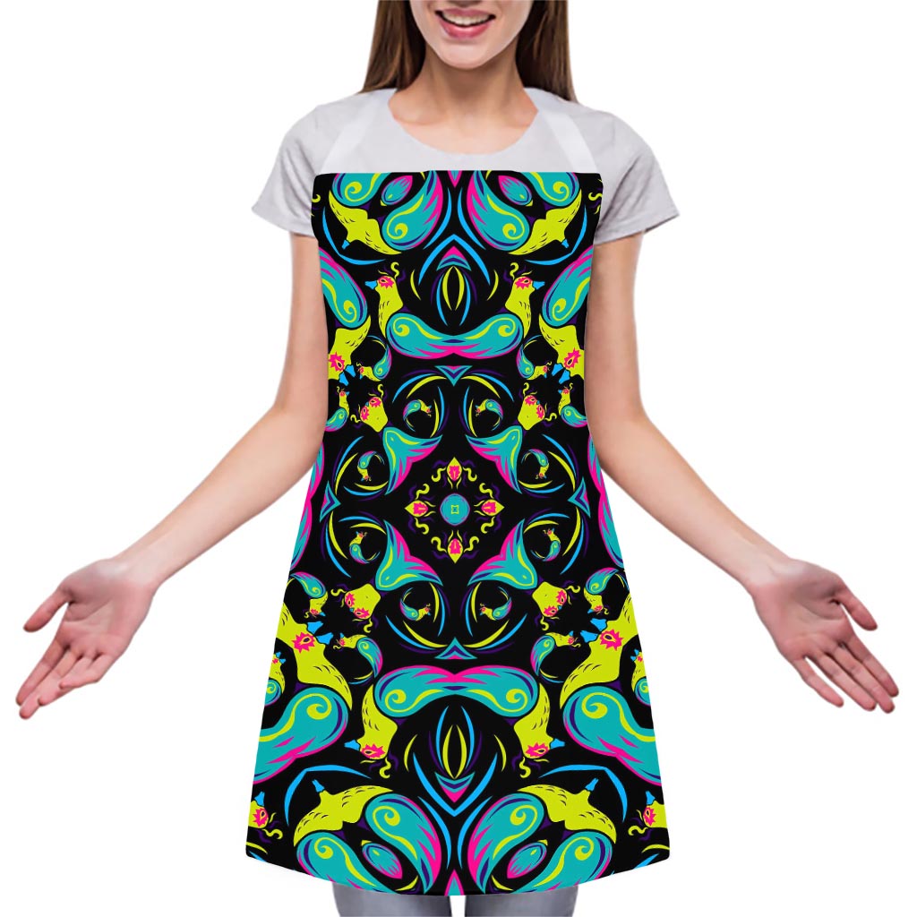 Ornament Psychedelic Trippy Print Adjustable Apron