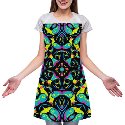 Ornament Psychedelic Trippy Print Adjustable Apron