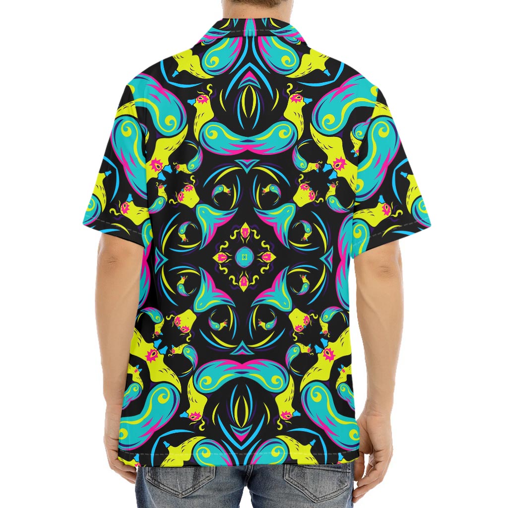 Ornament Psychedelic Trippy Print Aloha Shirt