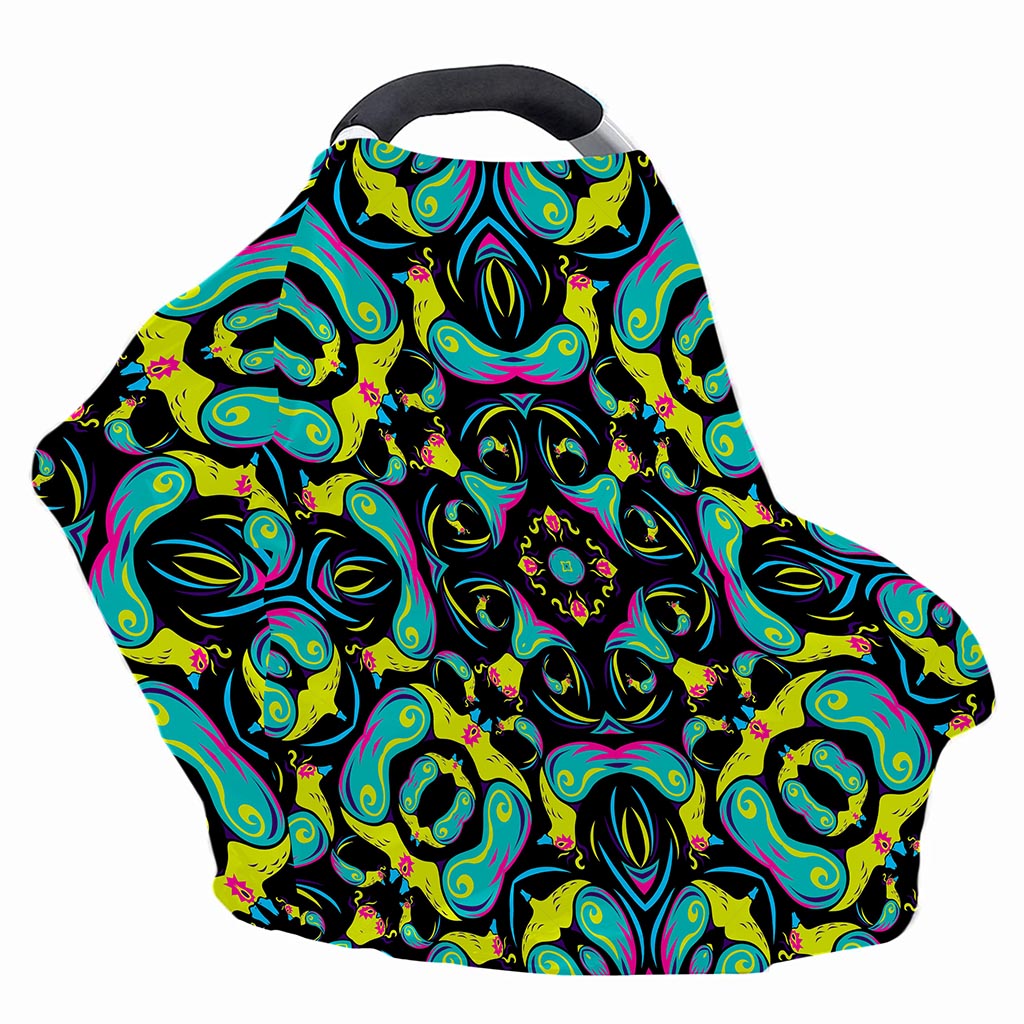 Ornament Psychedelic Trippy Print Baby Seat Cover