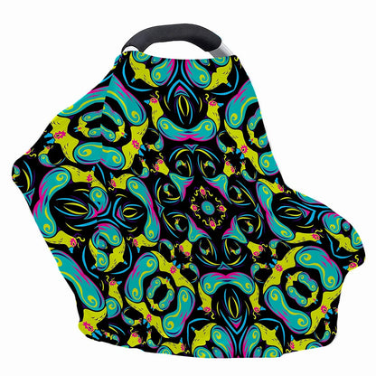 Ornament Psychedelic Trippy Print Baby Seat Cover