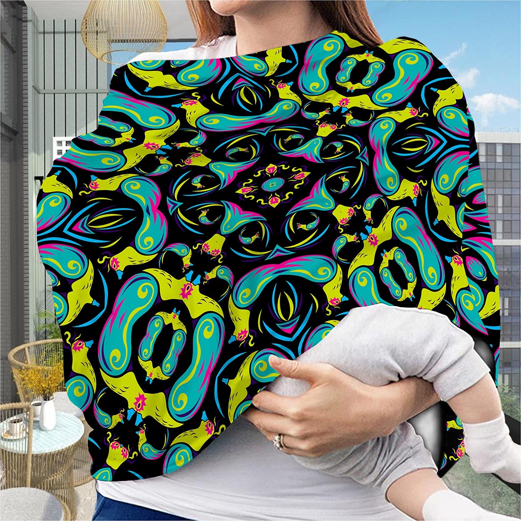 Ornament Psychedelic Trippy Print Baby Seat Cover