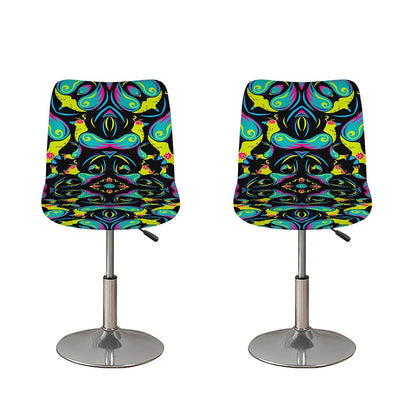Ornament Psychedelic Trippy Print Bar Stool Covers