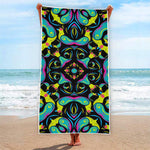 Ornament Psychedelic Trippy Print Beach Towel