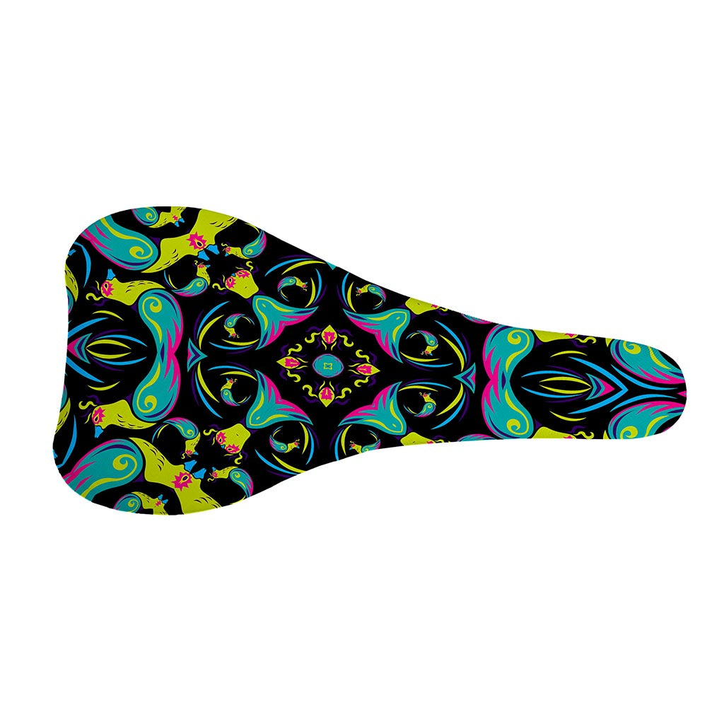 Ornament Psychedelic Trippy Print Bicycle Seat Cover