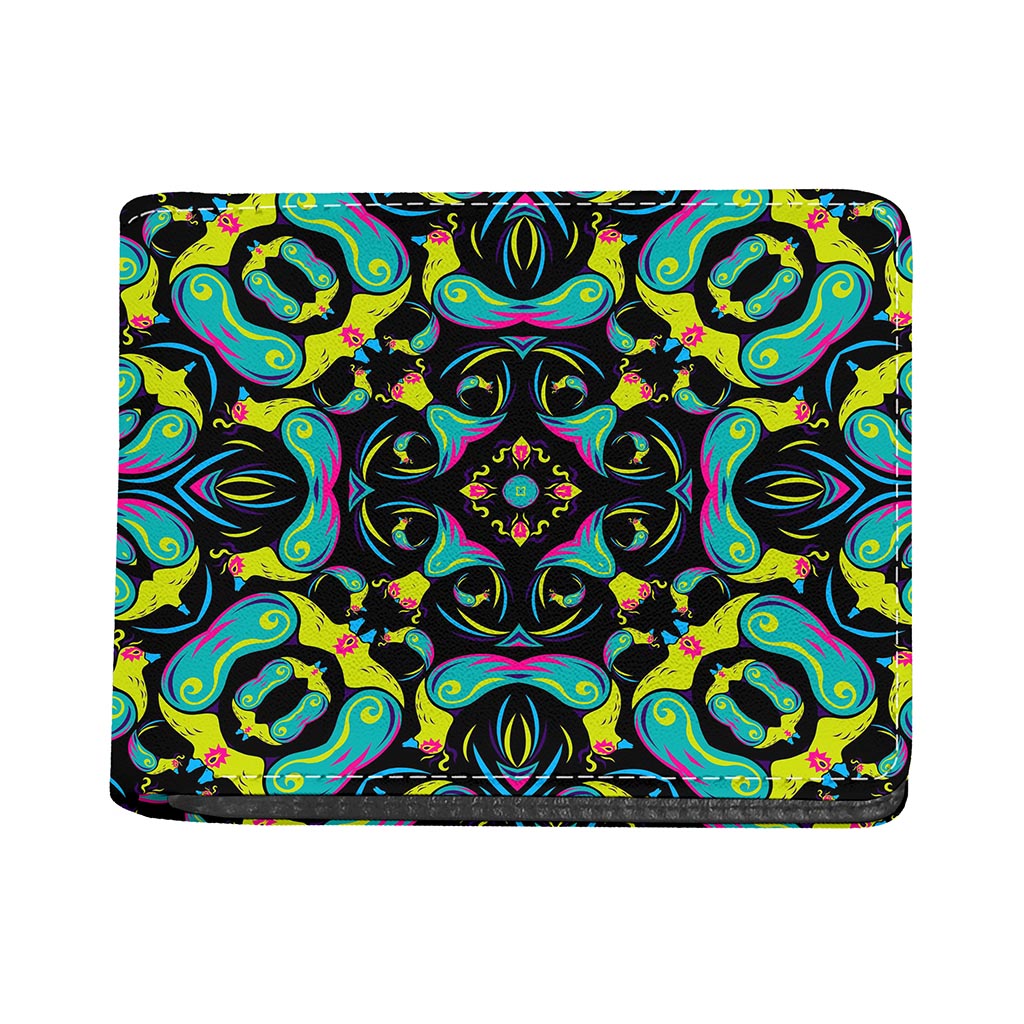 Ornament Psychedelic Trippy Print Bifold Wallet