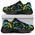 Ornament Psychedelic Trippy Print Black Chunky Shoes