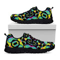 Ornament Psychedelic Trippy Print Black Running Shoes