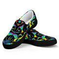 Ornament Psychedelic Trippy Print Black Slip On Sneakers
