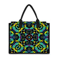 Ornament Psychedelic Trippy Print Canvas Tote Bag