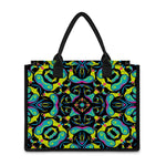 Ornament Psychedelic Trippy Print Canvas Tote Bag