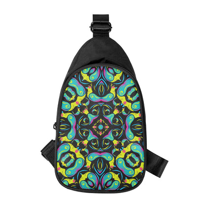 Ornament Psychedelic Trippy Print Chest Bag