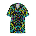 Ornament Psychedelic Trippy Print Cotton Hawaiian Shirt