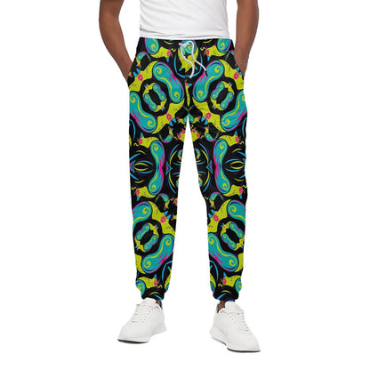 Ornament Psychedelic Trippy Print Cotton Pants