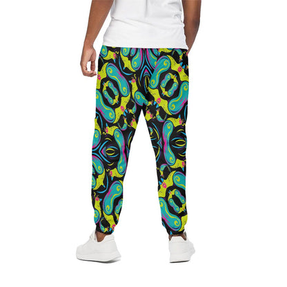 Ornament Psychedelic Trippy Print Cotton Pants