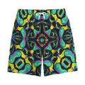 Ornament Psychedelic Trippy Print Cotton Shorts
