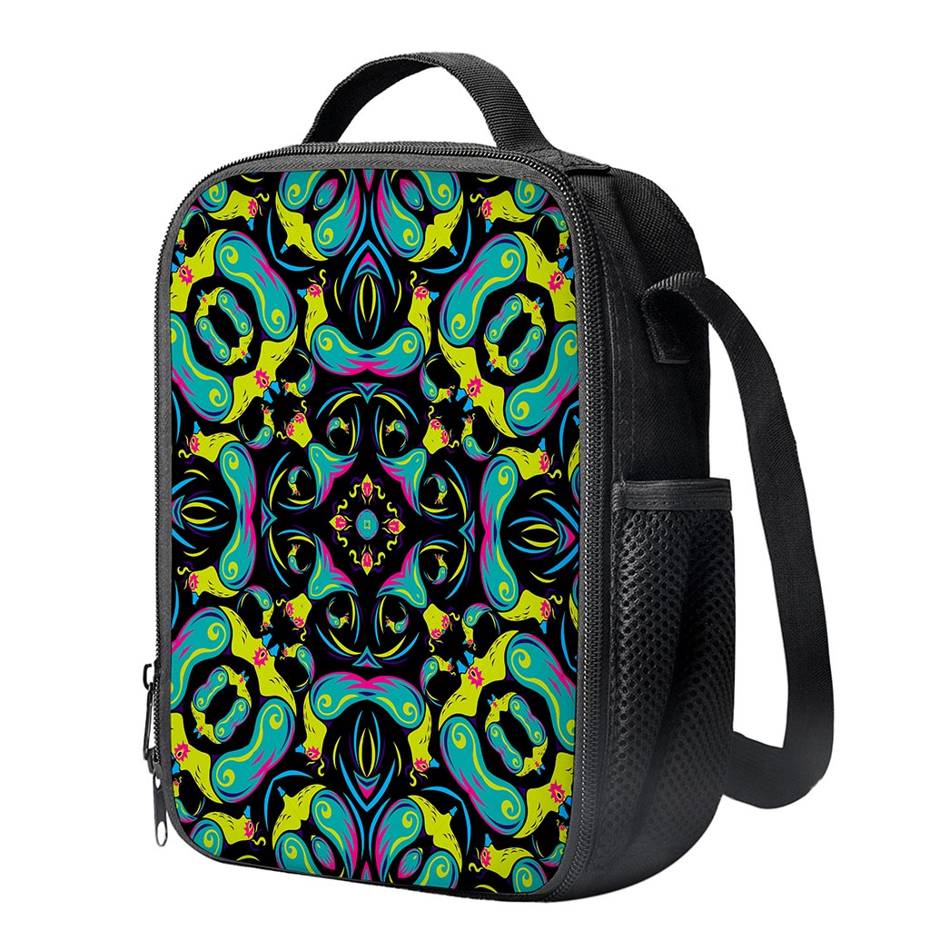 Ornament Psychedelic Trippy Print Crossbody Lunch Bag