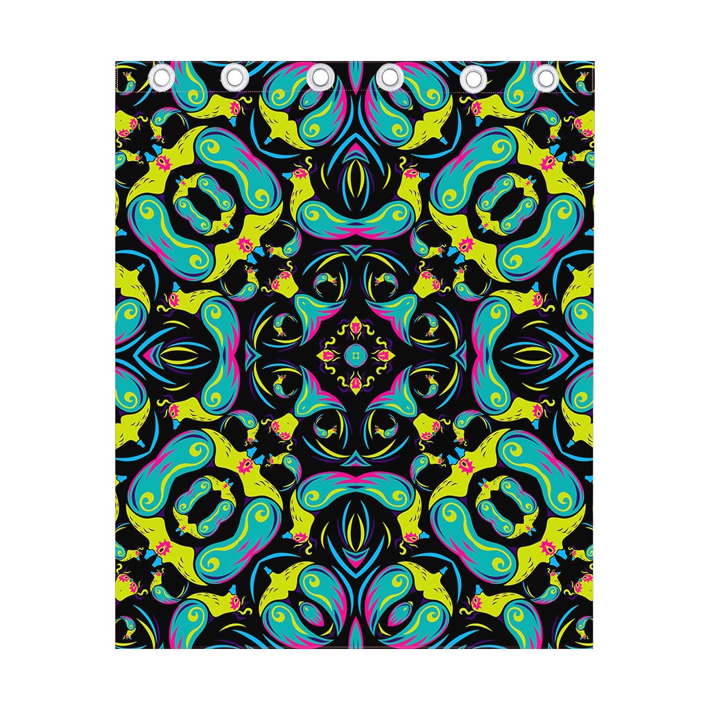 Ornament Psychedelic Trippy Print Curtain