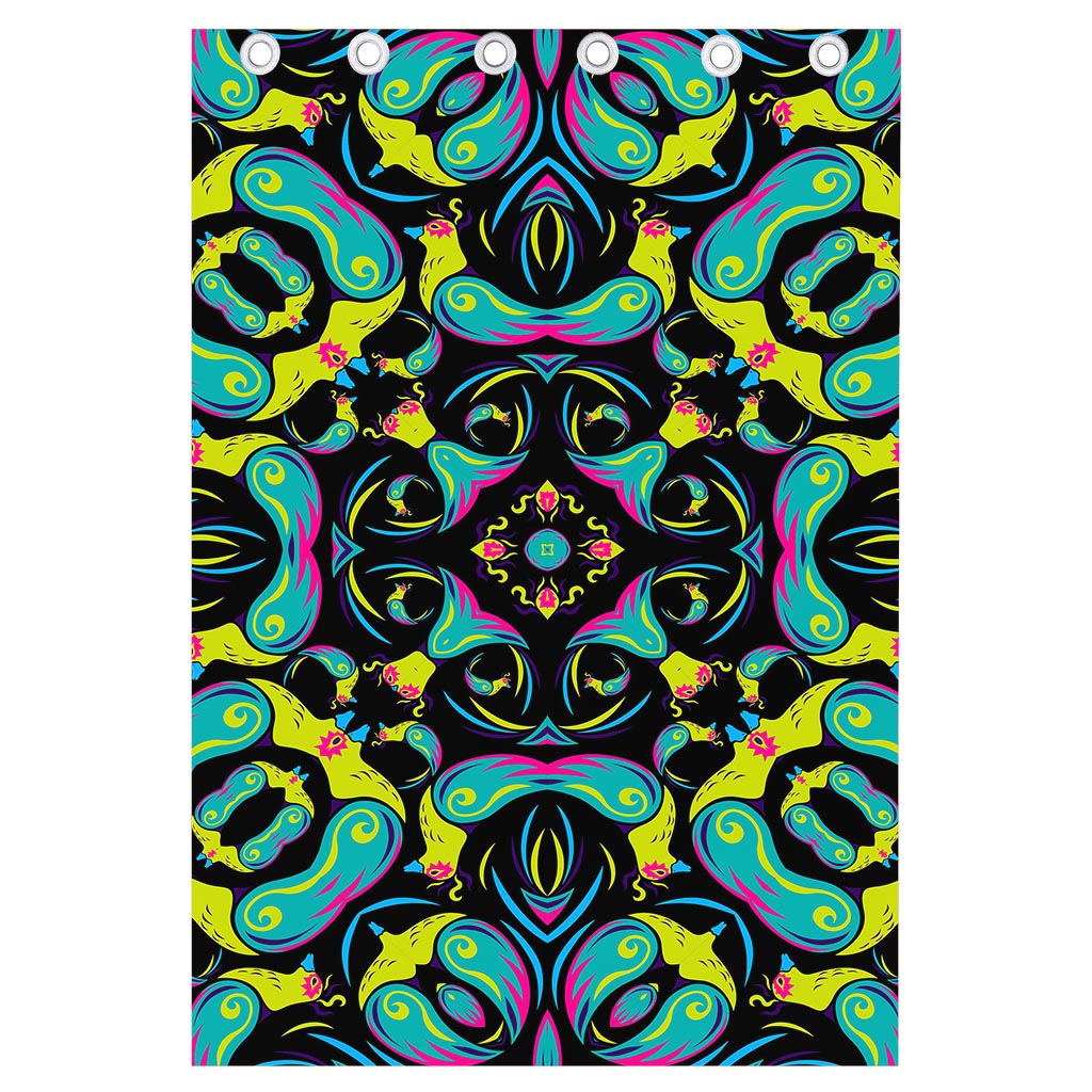 Ornament Psychedelic Trippy Print Curtain