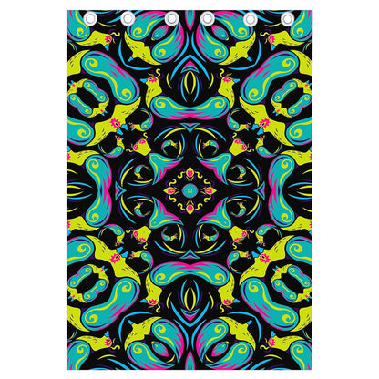 Ornament Psychedelic Trippy Print Curtain
