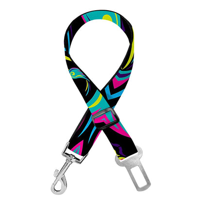 Ornament Psychedelic Trippy Print Dog Seat Belt