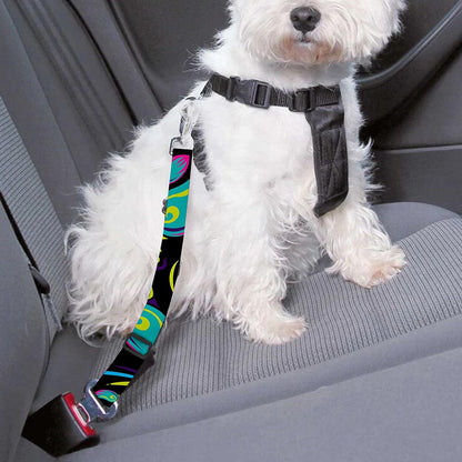 Ornament Psychedelic Trippy Print Dog Seat Belt