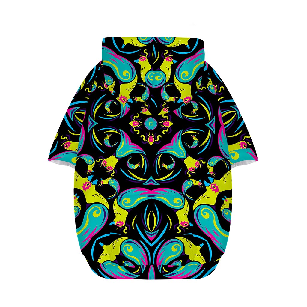 Ornament Psychedelic Trippy Print Dog Zip Up Hoodie
