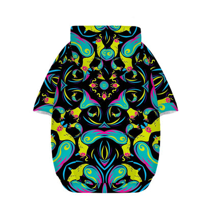Ornament Psychedelic Trippy Print Dog Zip Up Hoodie