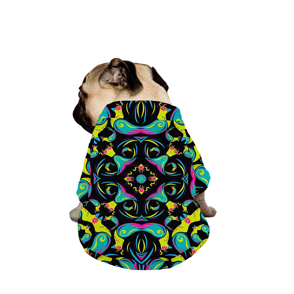 Ornament Psychedelic Trippy Print Dog Zip Up Jacket