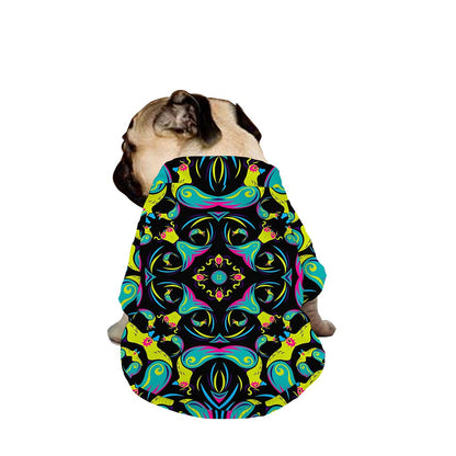 Ornament Psychedelic Trippy Print Dog Zip Up Jacket