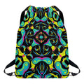 Ornament Psychedelic Trippy Print Drawstring Backpack