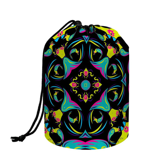 Ornament Psychedelic Trippy Print Drawstring Makeup Bag