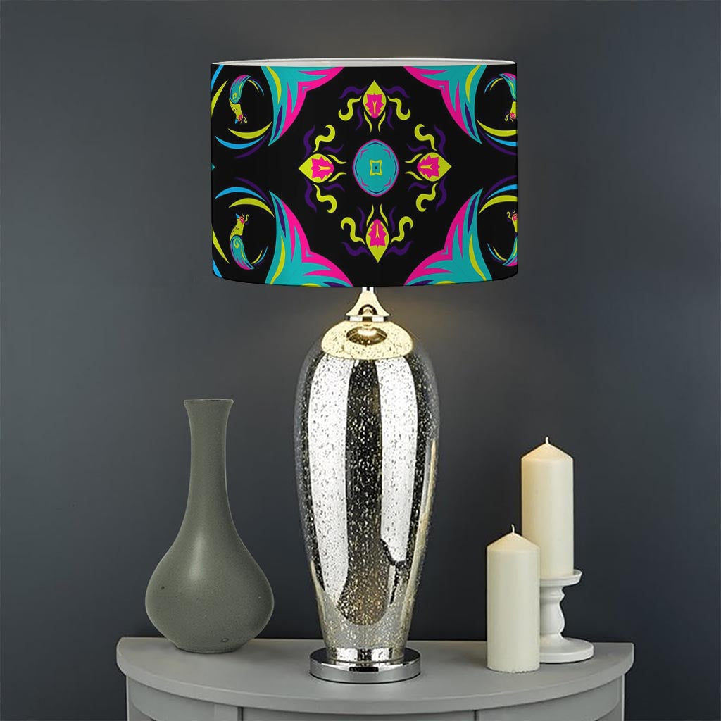 Ornament Psychedelic Trippy Print Drum Lamp Shade