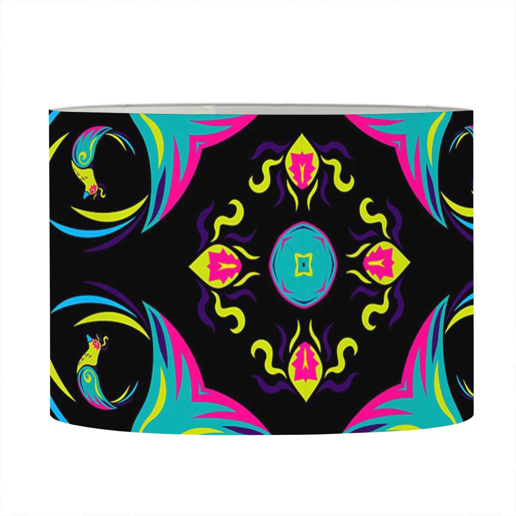 Ornament Psychedelic Trippy Print Drum Lamp Shade