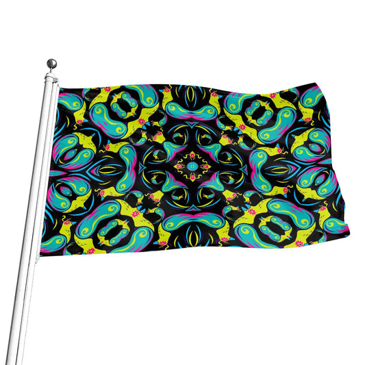 Ornament Psychedelic Trippy Print Flag