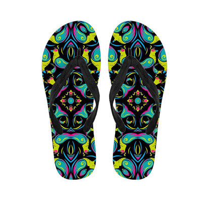 Ornament Psychedelic Trippy Print Flip Flops