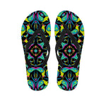 Ornament Psychedelic Trippy Print Flip Flops