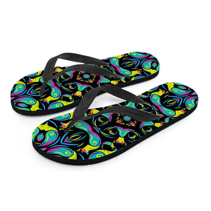 Ornament Psychedelic Trippy Print Flip Flops