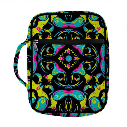 Ornament Psychedelic Trippy Print Front Pocket Bible Bag