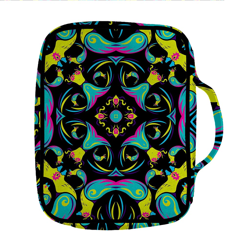 Ornament Psychedelic Trippy Print Front Pocket Bible Bag