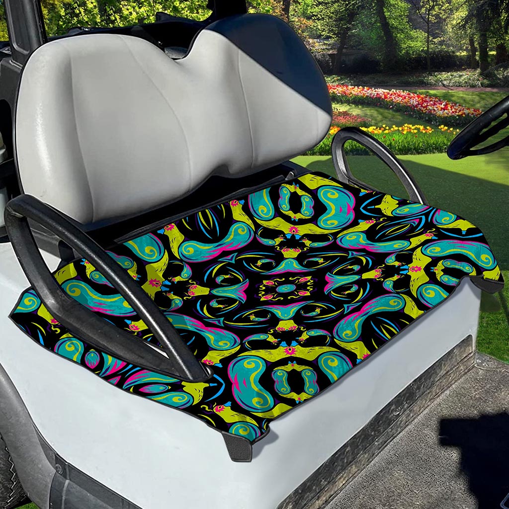 Ornament Psychedelic Trippy Print Golf Cart Seat Cover