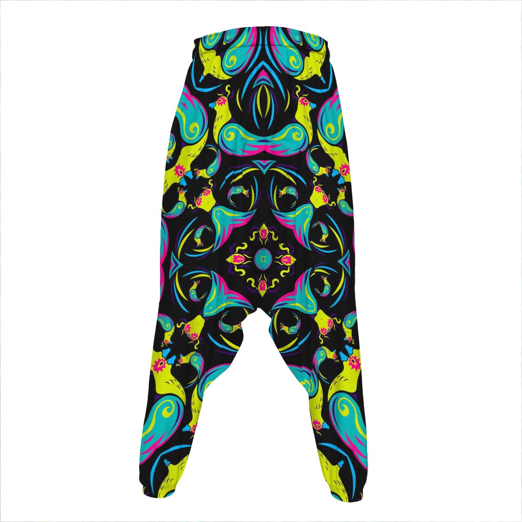 Ornament Psychedelic Trippy Print Hammer Pants