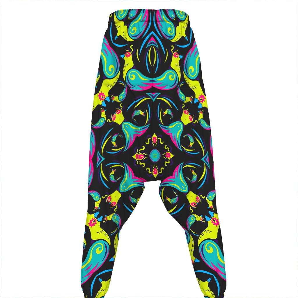 Ornament Psychedelic Trippy Print Hammer Pants